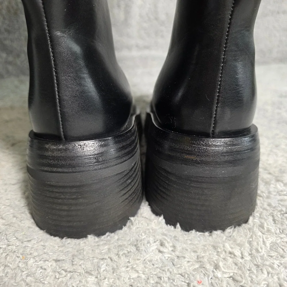 $2320 Marsell Fondello Black Calf Leather Knee High Riding Boots EU 36.5 US 6.5‎